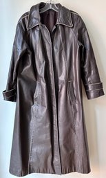 Vintage Amoress Italian Leather Coat, Size 42