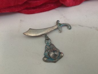 Sterling Silver Asian Sword Broach 16.63 Grams