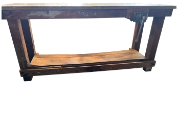 Antique Rustic Wooden Work Bench