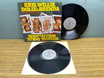 WILLIE, KRIS, BRENDA & DOLLY ...THE WINNING HAND On 1982 Monument Records Stereo. Double LP Record.