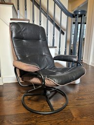 A Vintage Leather Office Chair In Eames Style