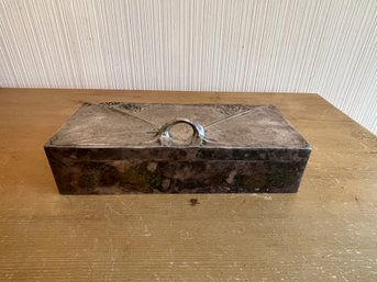 Art Nouveau Silver Plated Wood Lined Box