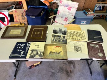 Lot Of Vintage Items - 1900s Photo In Frame - 1940 Photo Albums - High School And College Yearbooks