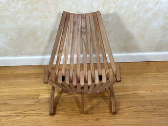 A Vintage Folding-Stick Camp Chair