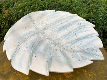 A Large Leaf Form Ceramic Platter