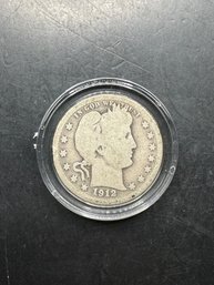 1912 Barber Silver Quarter