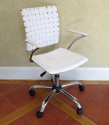 A White Rolling Adjustable Swivel Office Chair By Zuo Modern Contemporary Inc.