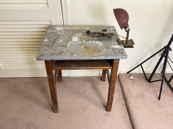 Workbench With Clip On Industrial Light