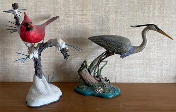 Two Danbury Mint Bird Figurines