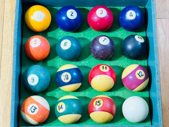 Antique Pool Ball With Box