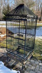 Huge 5 Ft Wrought Iron Birdcage