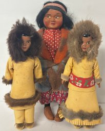 Lot Of Vintage Native American Dolls