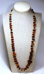 Fine Vintage Genuine Amber Beaded Necklace 24' Long