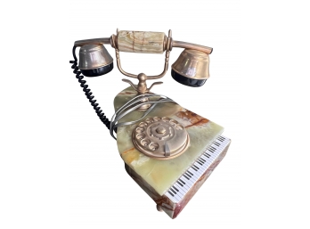 Interesting Vintage Alabaster Piano Telephone