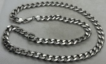 HUGE Signed STERLING SILVER CUBAN LINK NECKLACE- 22' Long- 3 OUNCES!
