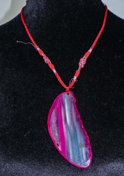 Dyed Pink Agate Stone Pendant