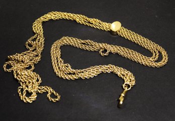 52' Long Gold Tone Contemporary Slide Chain