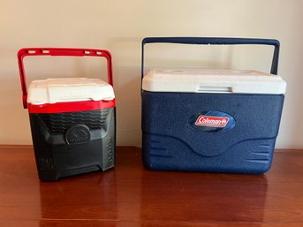 Group Of (2) Small & Medium Sized Coolers