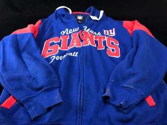 NY Giants Zip Up Hoodie Large