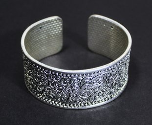 Contemporary Fancy Silver Tone Cuff Bracelet