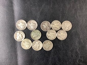 12 Mercury Dimes (dated 1919, 1935, 1936, 1939, 1941, 1942, 1942 D, 1943, 1944, 1944 S, 1945, 1946)