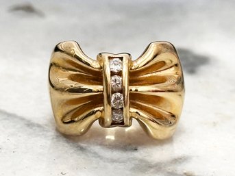 A Vintage Diamond Ring In 14K Gold Setting