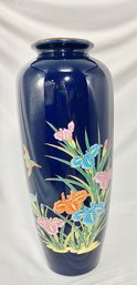 Vintage Toyo Gosu Iris Cobalt Blue Vase