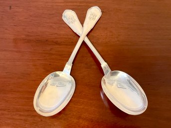 Pair Of European Sterling Serving Spoons (5.7 Oz)