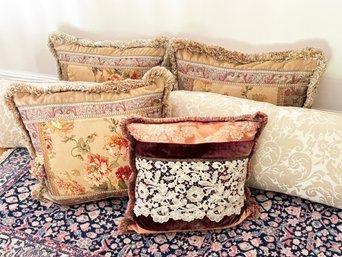 Luxe Throw Pillows Of Tapestry, Brocade And More