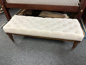 Beige Tufted Bench