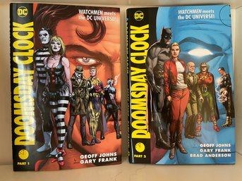 DC Doomsday Clock Parts 1 And 2 , Hard Cover Comic Books. (B46)