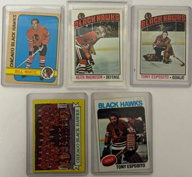 Lot Of 70's Black Hawk Hockey Cards