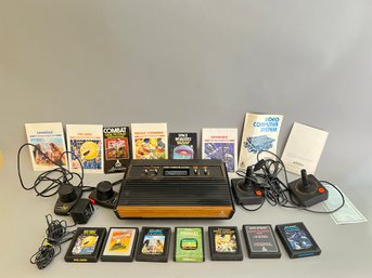 Vintage Atari Video Computer System With Games And Controllers