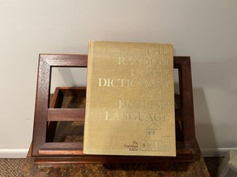 Drexel Book Stand With Vintage Random House Oversized 1967 Dictionary