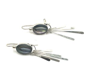 Beautiful Mexican Sterling Silver Abalone Fringe Earrings