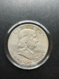 1962-D Benjamin Franklin Silver Half Dollar