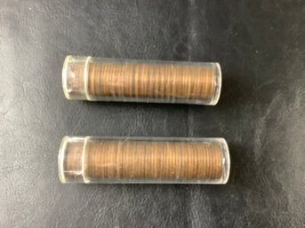 1960 D Roll Of AU Pennies And Roll Of 1957 P XF Pennies (total 100 Pennies )