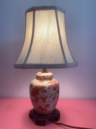 Asian Painted Crackle Porcelain Table Lamp #1