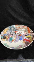 Chinese Porcelain Imperial Scene Celebration Flowers Garden Platter