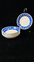 Pair Of Blue Daisy IDG Saucer Plates