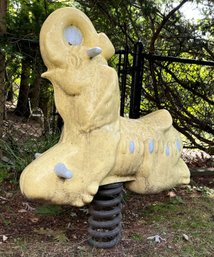 A Fabulous Vintage Fiberglass Elephant Child's Outdoor Ride