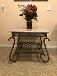 Wrought Iron Marble Top Table