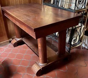 Heavy Oak Classic Desk  With Drawer