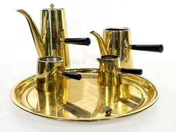 A Vintage Mid Century Scandinavian Brass Tea And Coffee Service