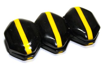 Antique Large Black And Yellow Dual Colored Bakelite Plastic Bracelet