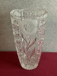 Floral Cut Crystal Vase