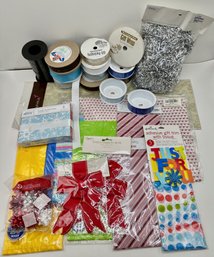 Ribbon, Tissue Paper, Gift Bags, Tinsel & More Gift Wrapping Supplies, Mostly New