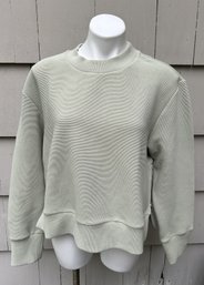Varley Brand Light Gray Ribbed Sweatshirt With Zip Sides (Size M)