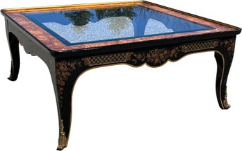 A Gorgeous Chinoiserie Coffee Table With Beveled Glass Top By Drexel Furniture