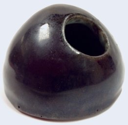 POTTERY SPHERE: With Hole, Possibly Holder For Quill Pen Or Paint Brush